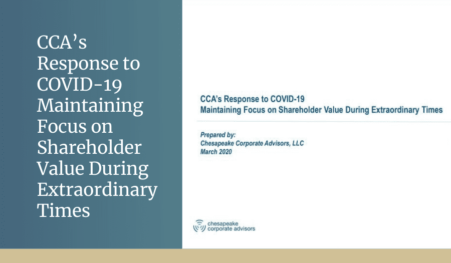 CCA’s Response to COVID-19 Maintaining Focus on Shareholder Value During Extraordinary Times