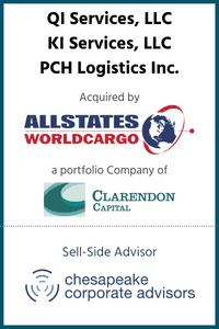 QI Services, LLC, KI Services, LLC, and PCH Logistics Inc. acquired by Allstates WorldCargo, Inc., backed by Clarendon Capital.