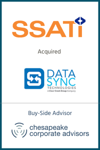 Chesapeake Corporate Advisors (“CCA”) is pleased to announce it has served as the exclusive financial advisor to SSATI in their acquisition of DataSync Technologies.