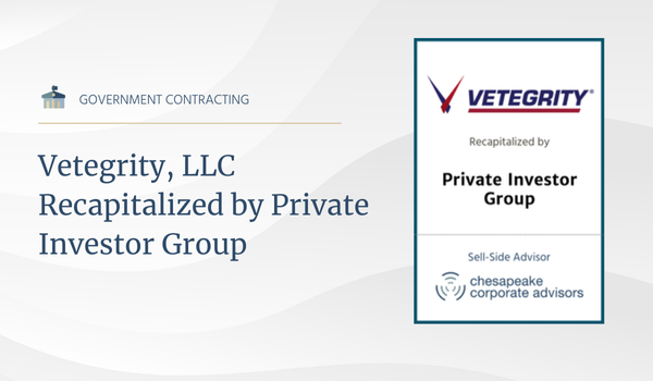 Vetegrity, LLC Recapitalized By Private Investor Group