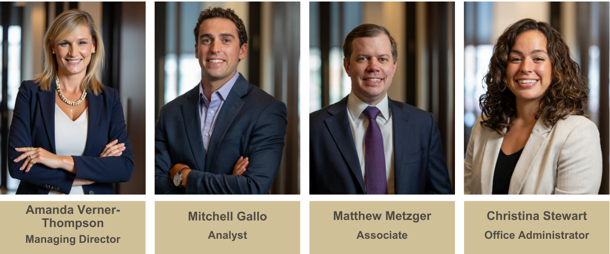 CCA - End of Year Update 2024 - New Team Members: Amanda Verner-Thompson, Managing Director, Mitchell Gallo, Analyst, Christina Stewart, Office Administrator, Matthew Metzger, Associate